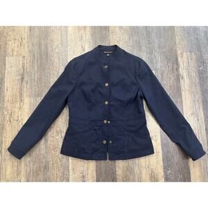 INC International Concepts Navy Button-Up Jacket Size Medium